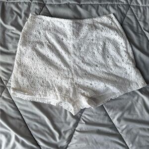 Urban Outfitters White High Waist Eyelet Shorts